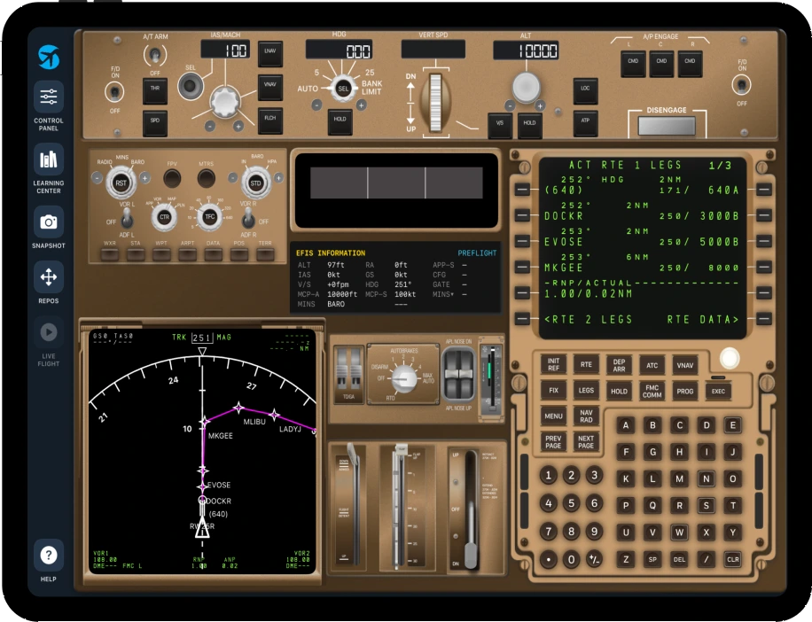 B747 FMS simulator on iPad