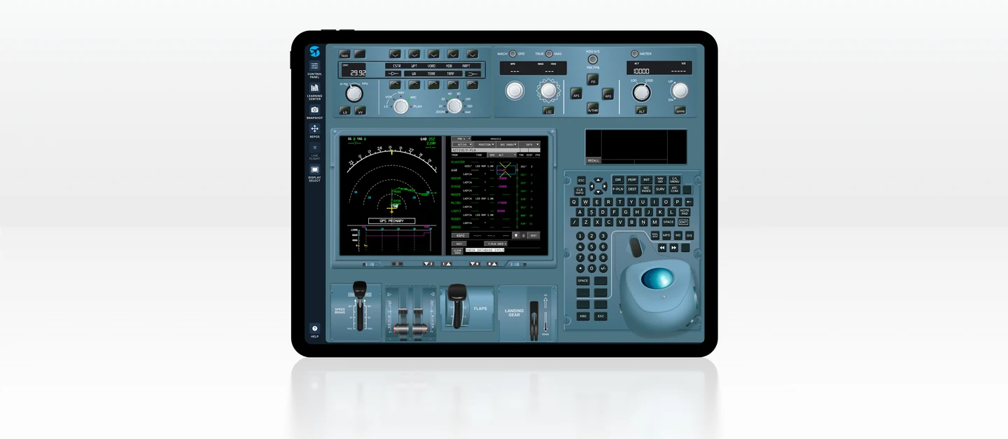 A350 FMS trainer on an iPad