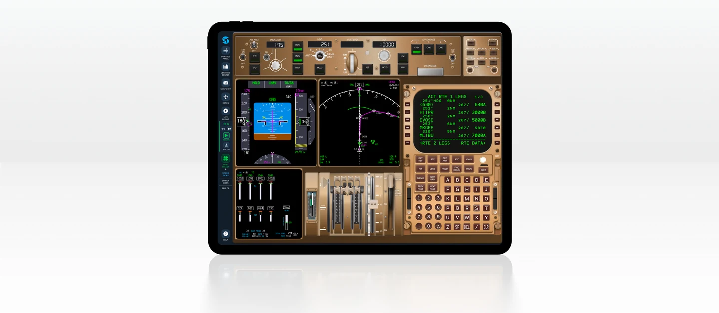 B747-400 FMS trainer on an iPad